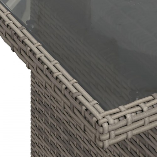 Have Sofa Sæt 9 Personer Grå, Brun Rattan, Polyester