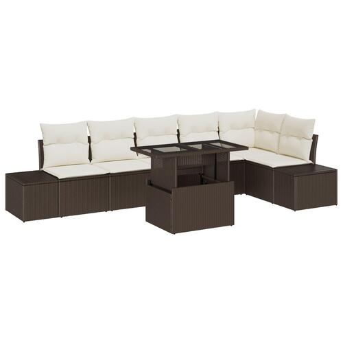 Have Sofa Sæt 7 Deles Brun Rattan Have Sofa Med Opbevaring