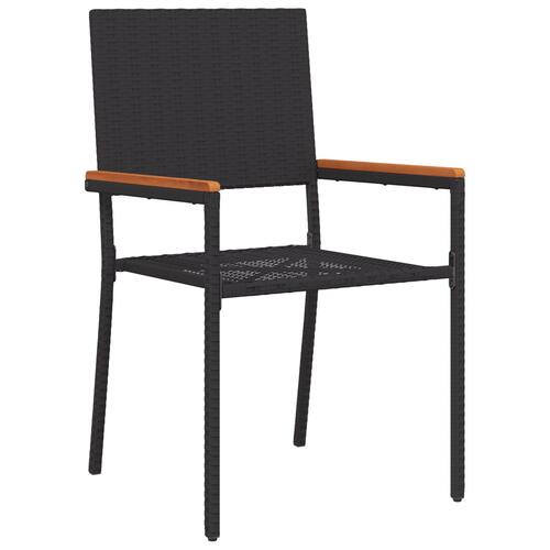 11-delt havemøbelsæt Sort Poly Rattan