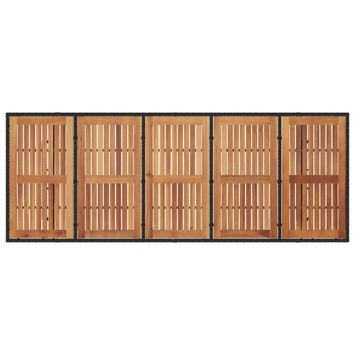 11-delt havemøbelsæt Sort Poly Rattan