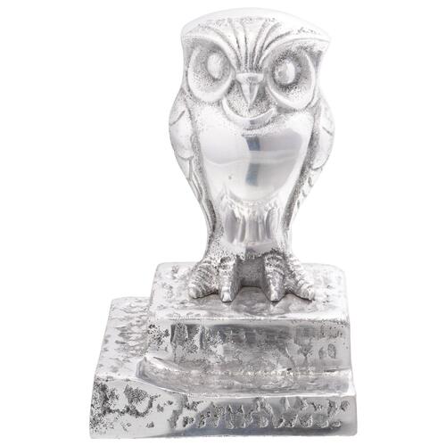 Bogstøtter 2 stk Sølv 12x9x19 cm Aluminium Ugle