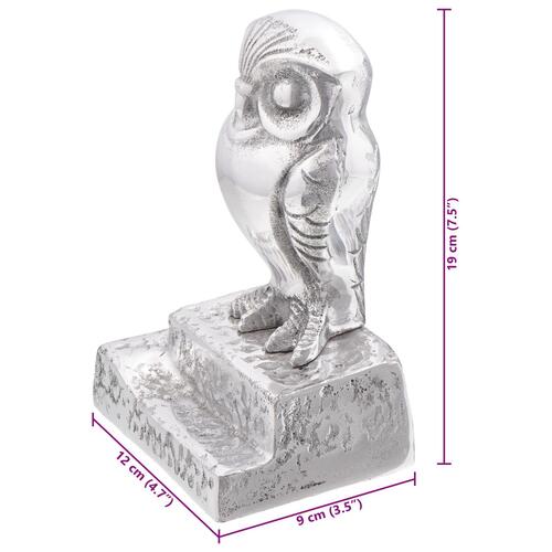 Bogstøtter 2 stk Sølv 12x9x19 cm Aluminium Ugle