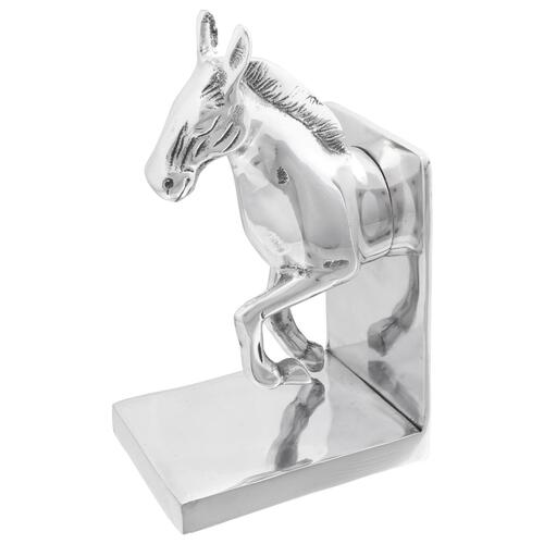 Bogstøtter 2 stk Sølv 11x14x25 cm Aluminium Hest