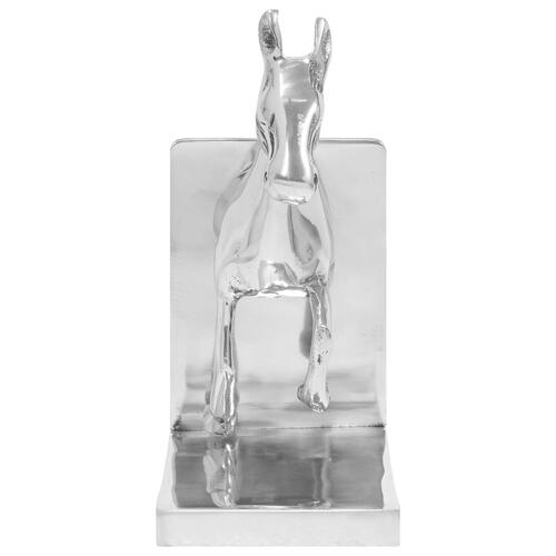 Bogstøtter 2 stk Sølv 11x14x25 cm Aluminium Hest