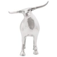 Bull Skulptur Sølv 20x17x23 cm Aluminium