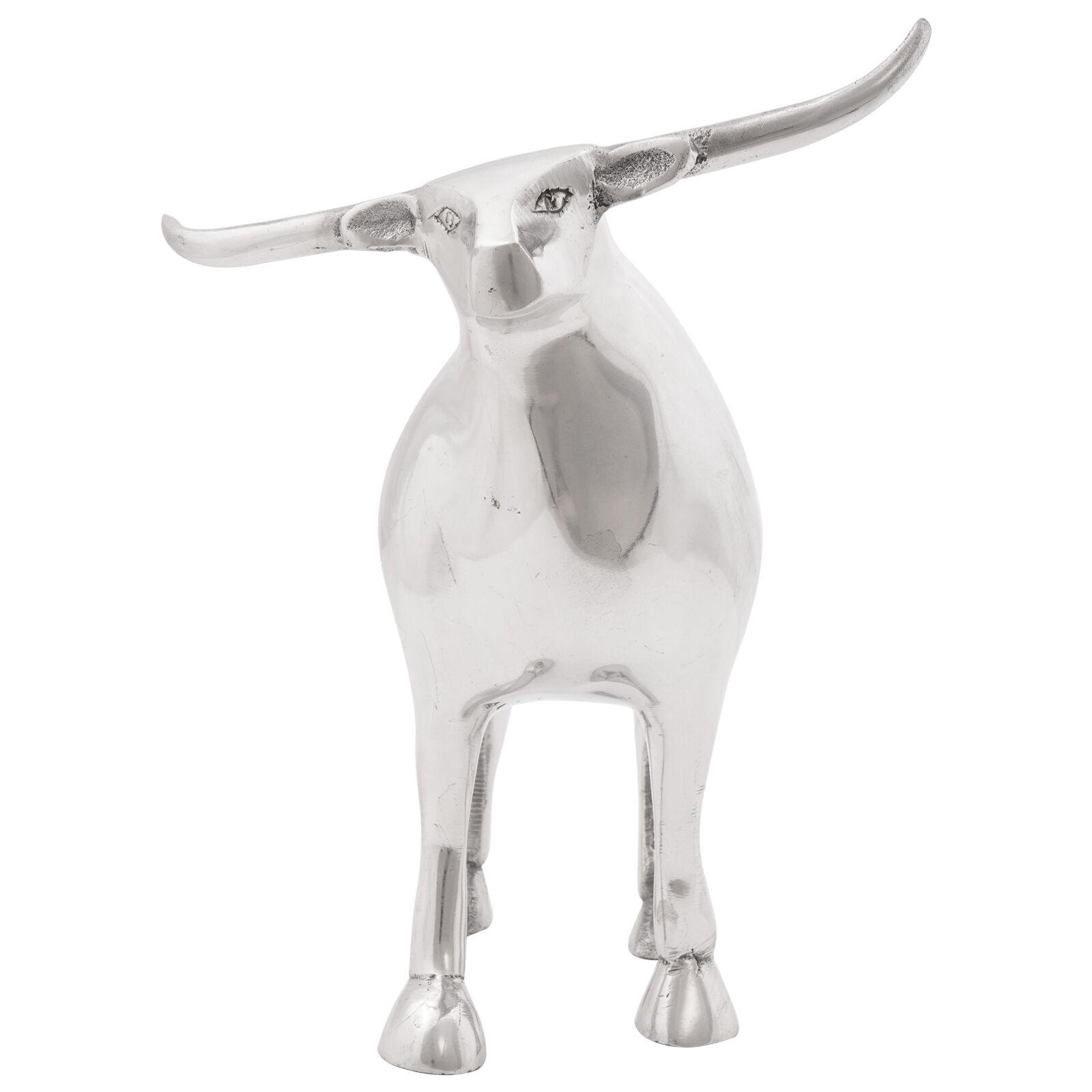 Bull Skulptur Sølv 20x17x23 cm Aluminium