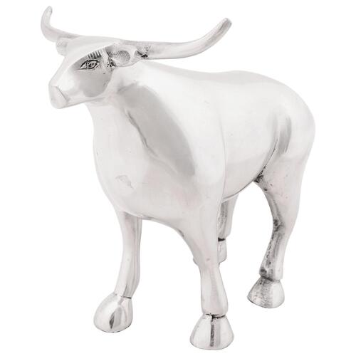 Bull Skulptur Sølv 20x17x23 cm Aluminium