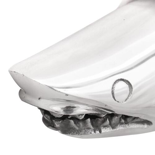 Haj Skulptur Sølv 68x20x24 cm Aluminium