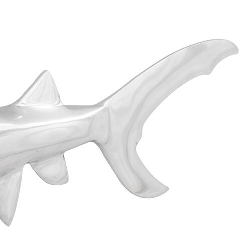 Haj Skulptur Sølv 68x20x24 cm Aluminium