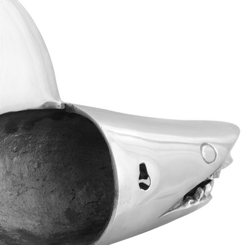 Haj Skulptur Sølv 68x20x24 cm Aluminium