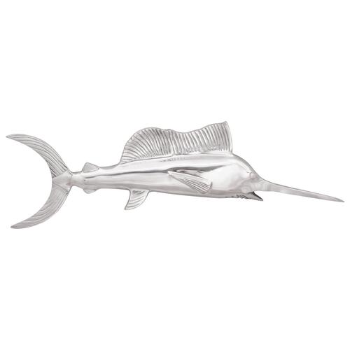 Vægmonteret Sværdfisk Sølv 91x8x26 cm Aluminium