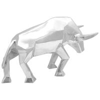 Bøffelskulptur Sølv 74x23x39 cm Aluminium