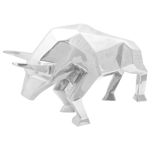 Bøffelskulptur Sølv 74x23x39 cm Aluminium