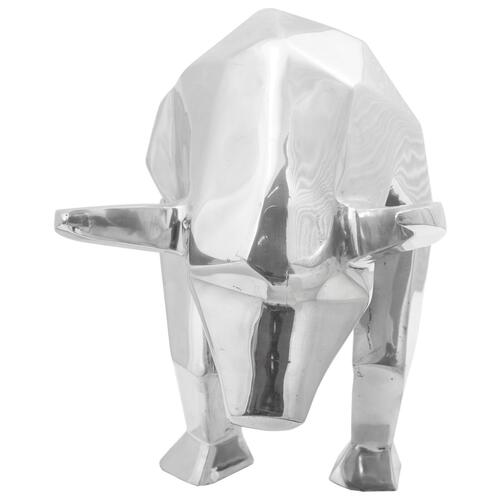 Bøffelskulptur Sølv 74x23x39 cm Aluminium
