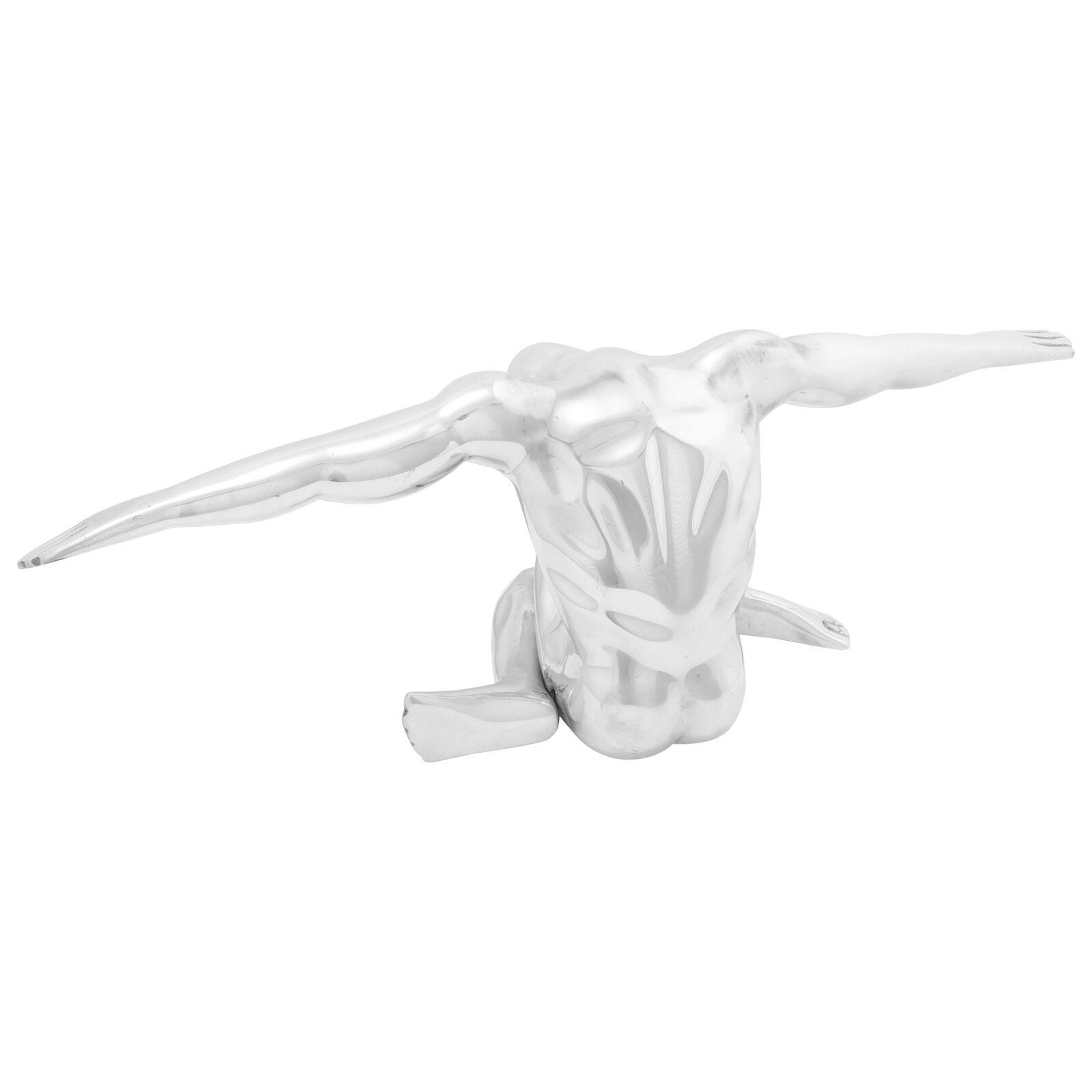 Skulptur Sølv 63x20x22 cm Aluminium Tænkende Mand