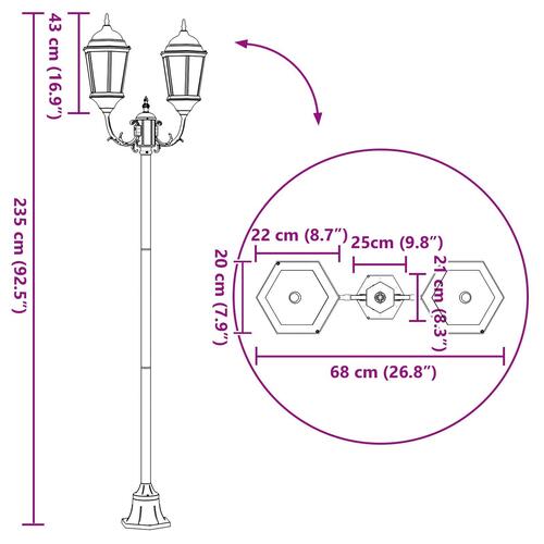 Have Lyskilde Post 2-Lampe E27 Bronze 220 cm Aluminium