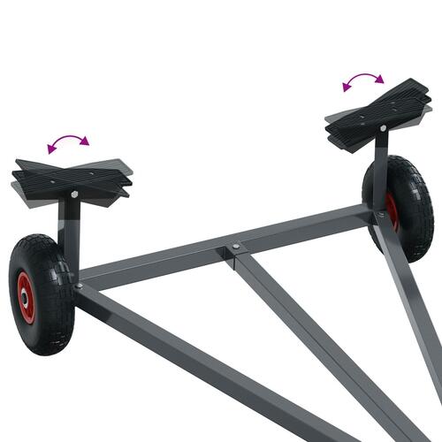 Bådkærre 212-302 cm Justerbar længde 160 kg Stål