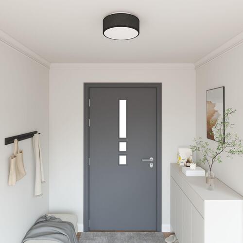 Loftlampe Flush Mount Sort Ø 30 cm Stof E27