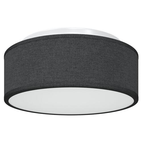 Loftlampe Flush Mount Sort Ø 30 cm Stof E27