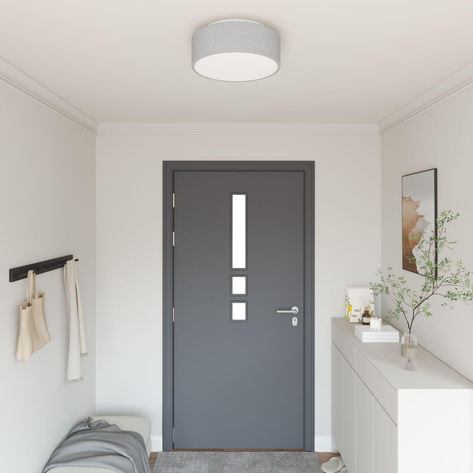 Loftlys Flush Mount Grå Ø 38 cm Stof E27