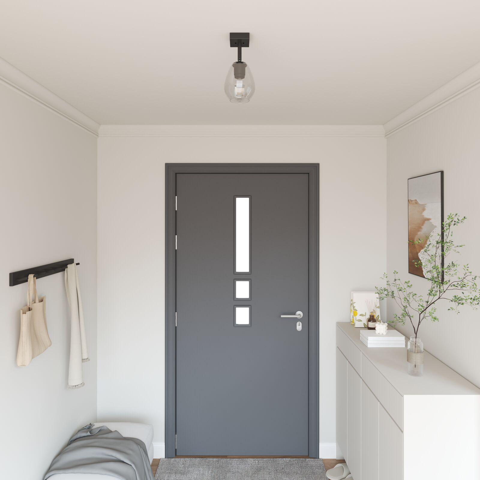 Loftlys med justerbar glaslampeanshade anthracit E27 billede