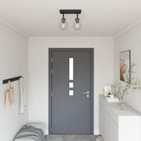 Loftlamper med justerbar glaslampe i antracit E27