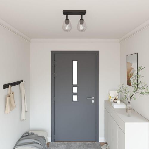 Loftlamper med justerbar glaslampe i antracit E27