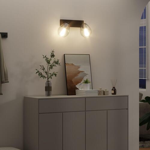 Loftlamper med justerbar glaslampe i antracit E27