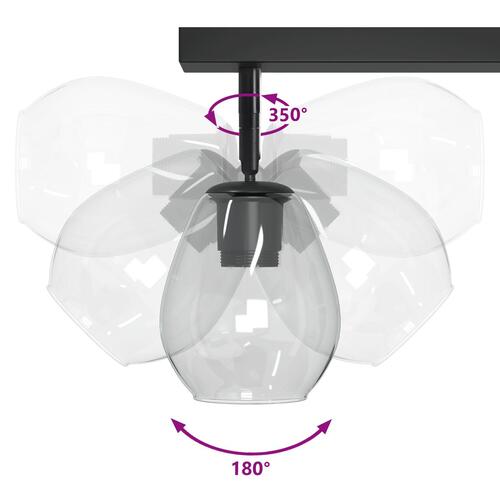 Loftlamper med Justerbar Glaslampe Skærm Anthracite E27