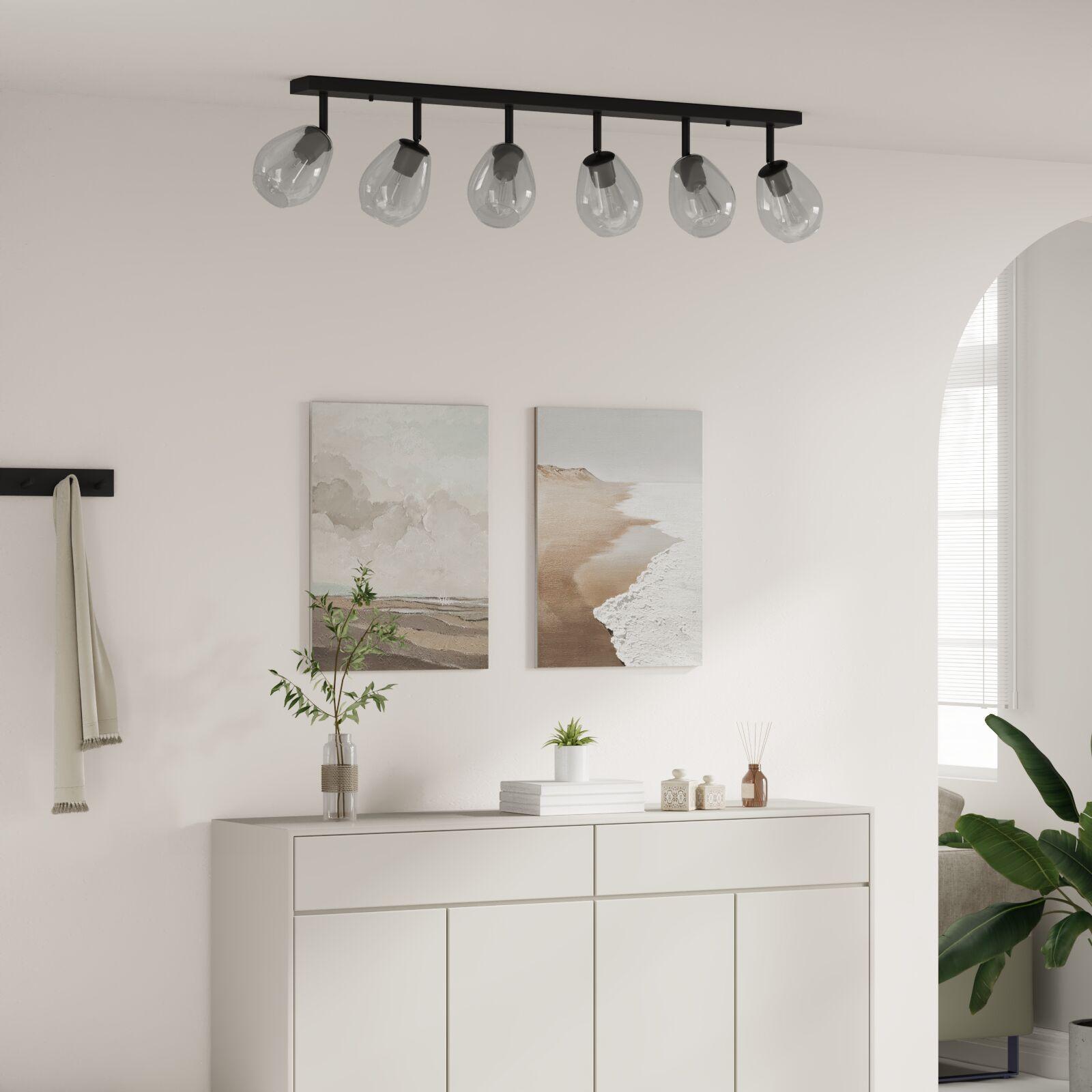 Loftlamper med justerbar glaslampe i antracit E27