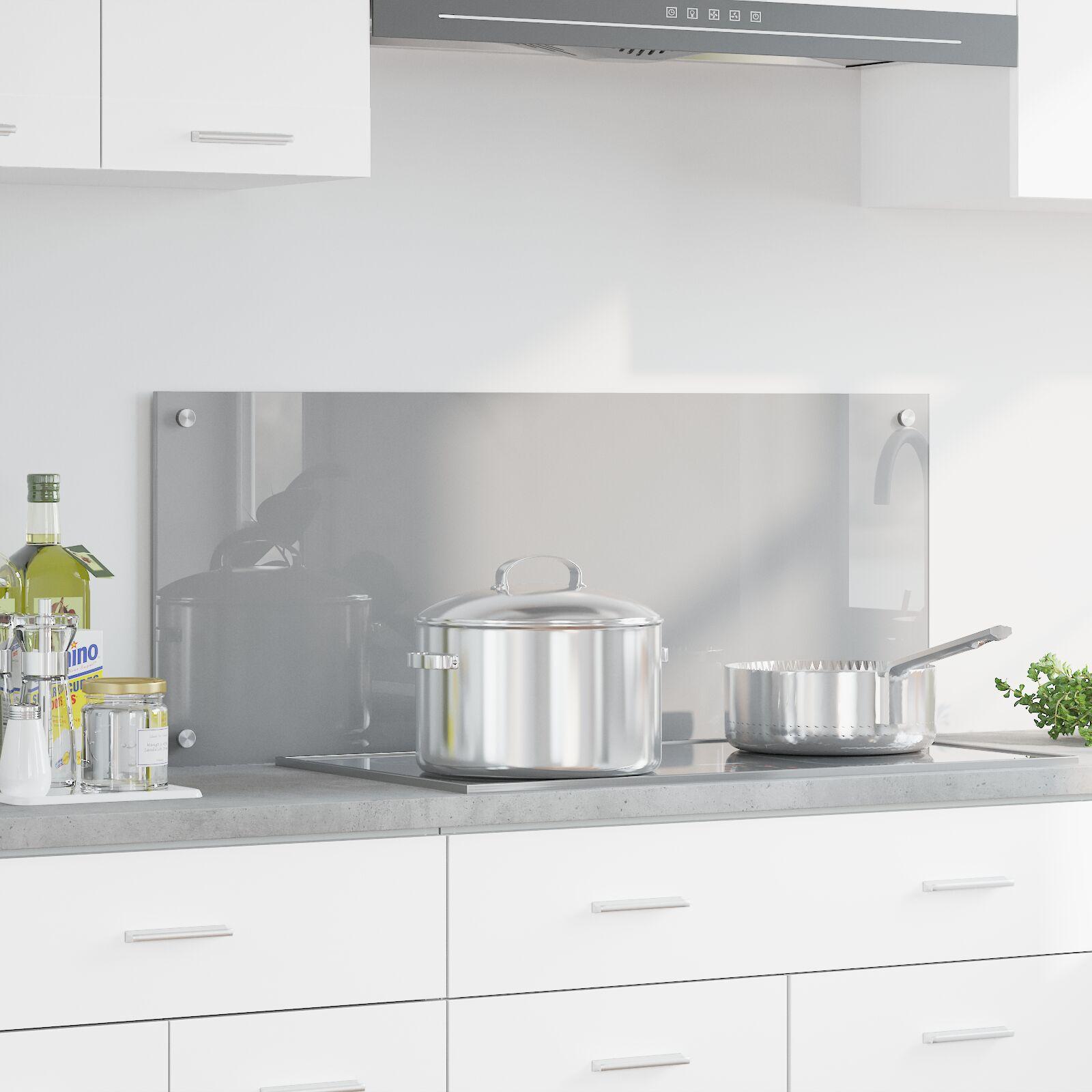 vidaXL Køkken bagvæg Lysegrå 100 x 40 x 0.6 cm hærdet glas