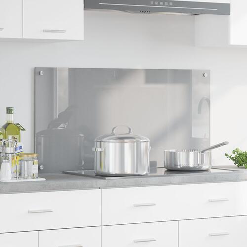 Køkken Backsplash Lys Grå 100x50x0,6 cm Hærdet Glas
