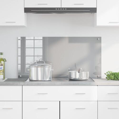 Køkken Backsplash Lys Grå 100x50x0,6 cm Hærdet Glas