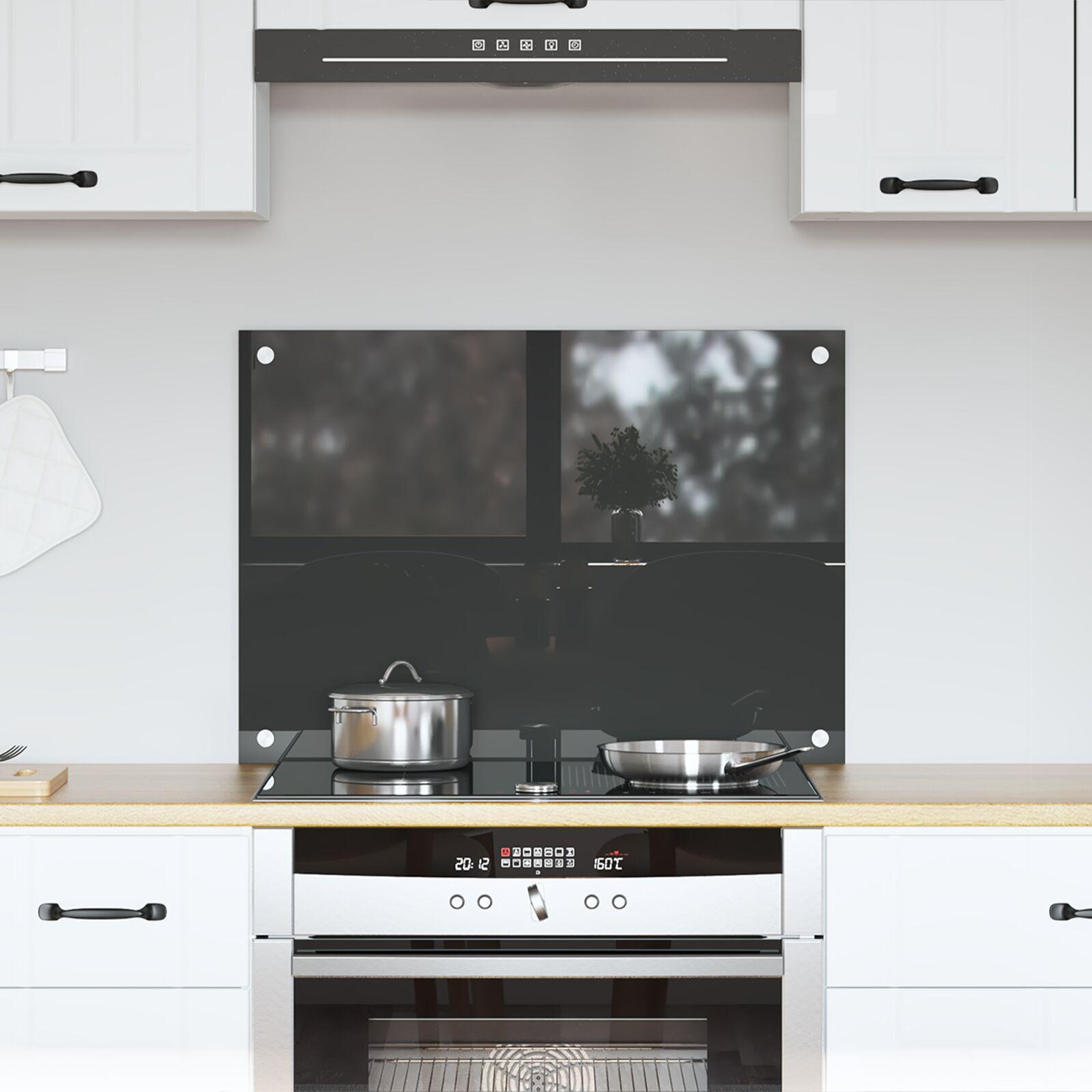 Køkkenbacksplash i hærdet glas - mørkegrå 70 × 50 cm