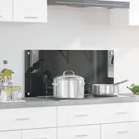 Køkken Backsplash Mørkegrå 90x40x0,6 cm Tempereret Glas