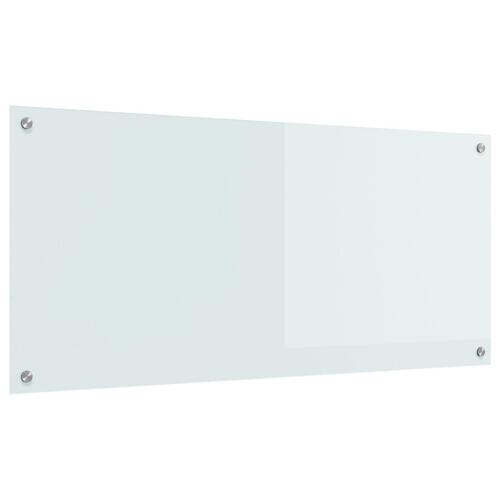 Køkken Backsplash Hvid 110x50x0,6 cm Tempereret Glas