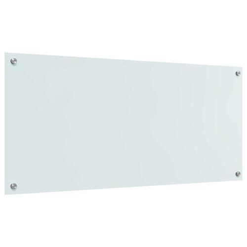 Køkken Backsplash Hvid 110x50x0,6 cm Tempereret Glas