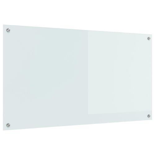 Køkken Backsplash Hvid 110x60x0,6 cm Hærdet Glas