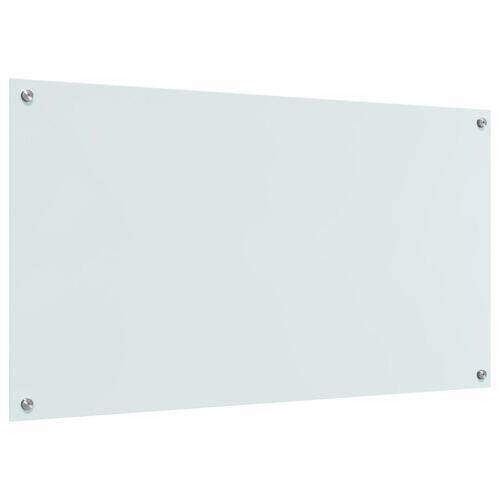 Køkken Backsplash Hvid 110x60x0,6 cm Hærdet Glas