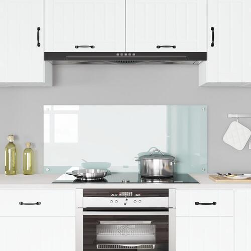 Køkken Backsplash Hvid 120x50x0,6 cm Hærdet Glas