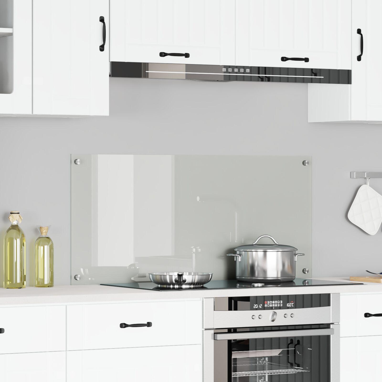 Transparent køkken-backsplash i hærdet glas - 110 × 50 cm billede