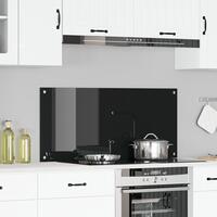 Køkken Backsplash Sort 110x50x0,6 cm Tempereret Glas