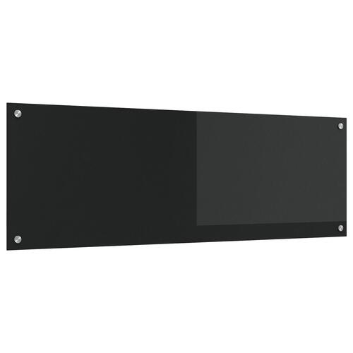 Køkken Backsplash Sort 120x40x0,6 cm Tempereret Glas
