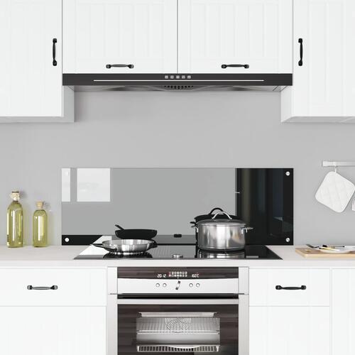 Køkken Backsplash Sort 120x40x0,6 cm Tempereret Glas