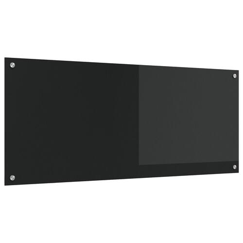 Køkken Backsplash Sort 120x50x0.6 cm Tempereret Glas