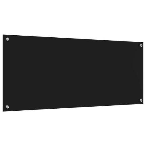 Køkken Backsplash Sort 120x50x0.6 cm Tempereret Glas
