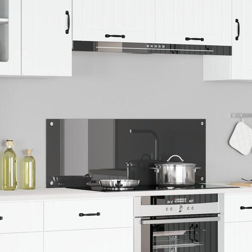 Køkken Backsplash Mørkegrå 110x40x0,6 cm Tempereret Glas
