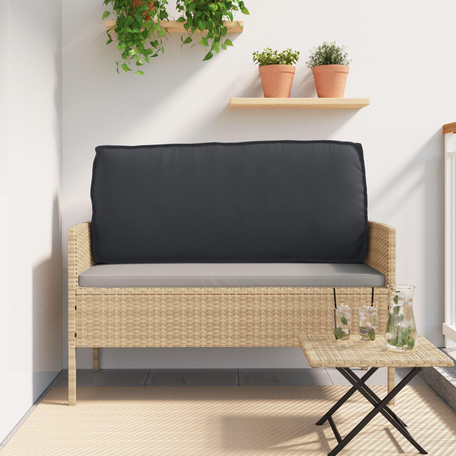 Pallepude til rygstøtte Sort 120x40x12 cm