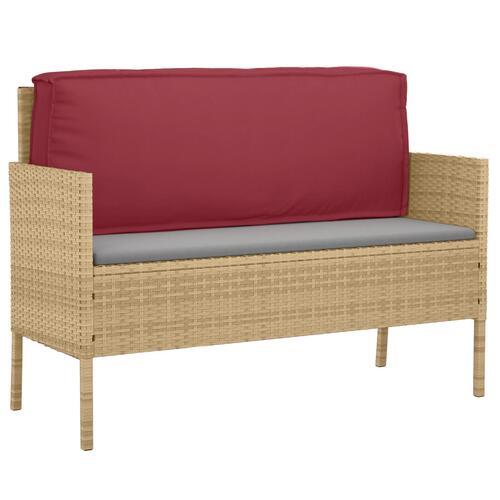 Udendørspude Vinrød Polyester 120 x 12 x 40 cm Aftagelige Betræk