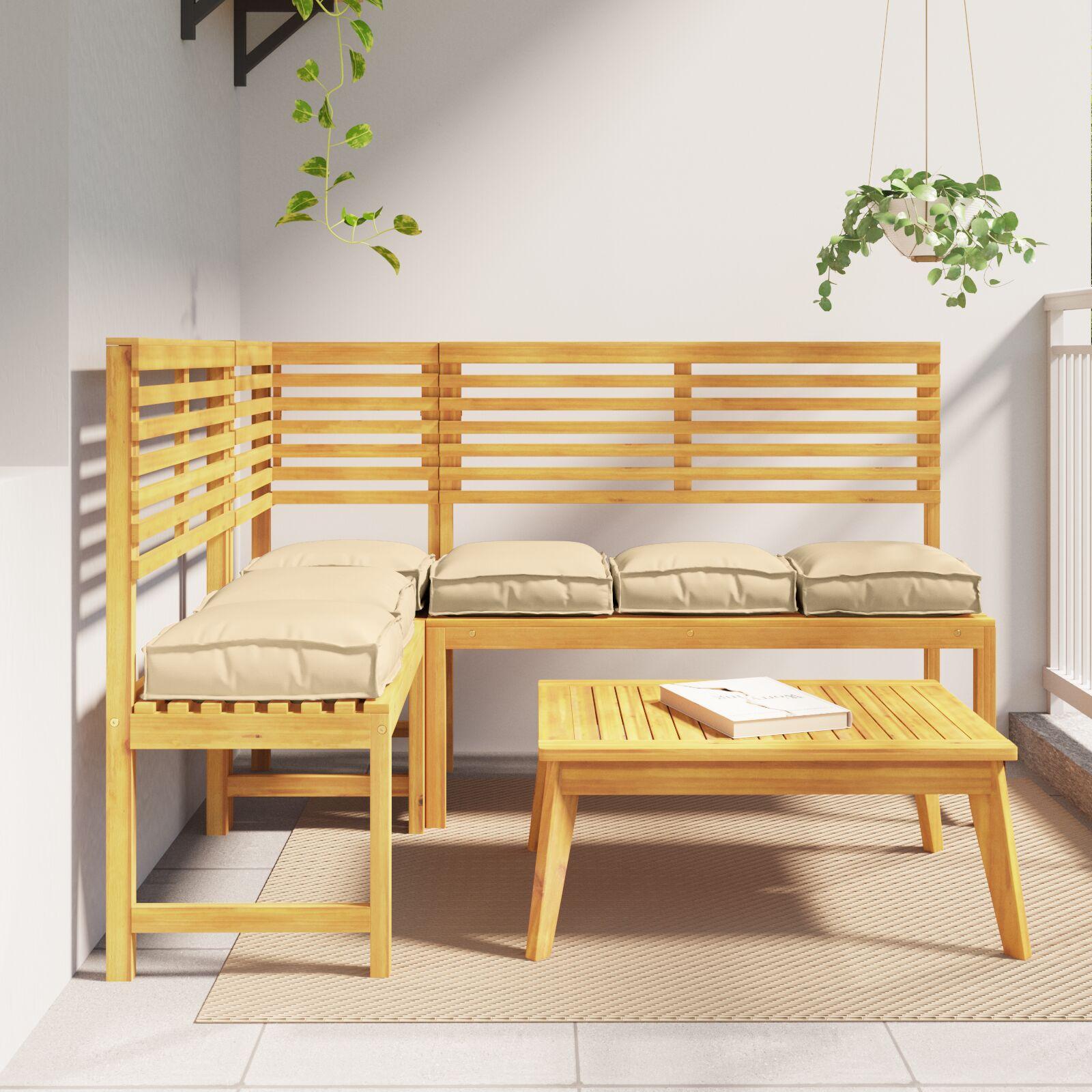 Pallepuder til siddepladser 6 stk Beige 40x40x8 cm Oxford stof